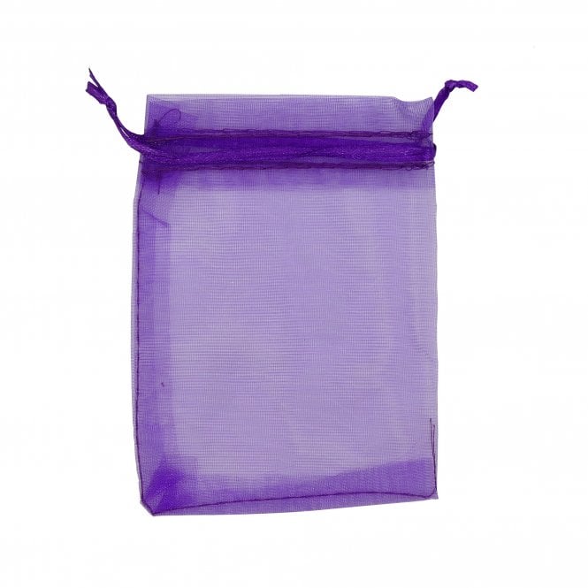 Gift Bag w/Drawstring 9x12cm Organza - Purple - 10pcs