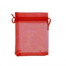 Gift Bag w/Drawstring 9x12cm Organza - Red - 10pcs