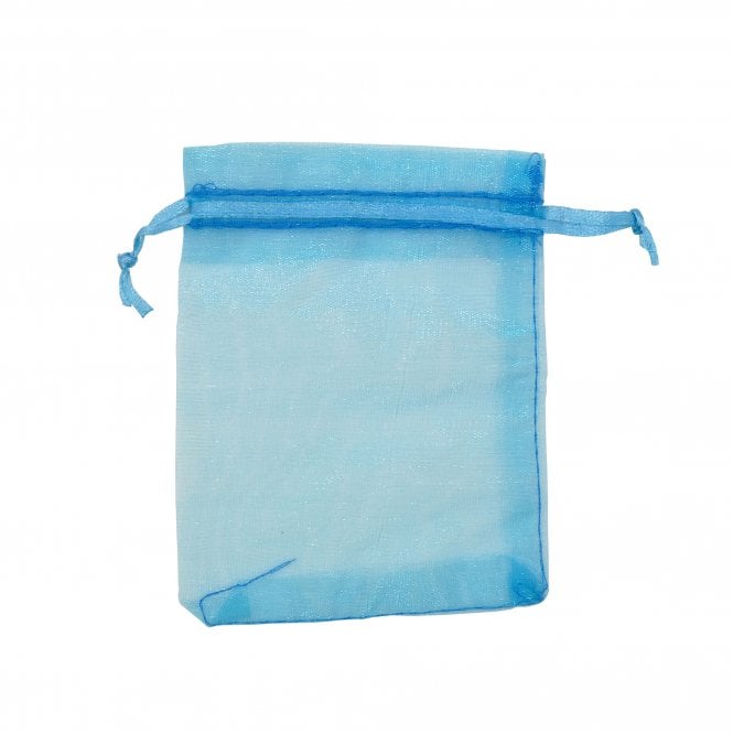 Gift Bag w/Drawstring 9x12cm Organza - Turquoise - 10pcs