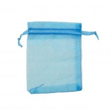 Gift Bag w/Drawstring 9x12cm Organza - Turquoise - 10pcs
