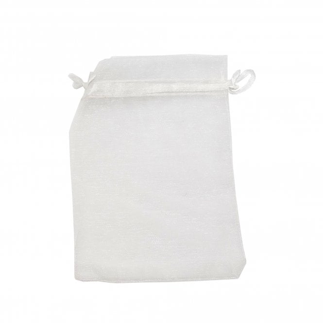 Gift Bag w/Drawstring 9x12cm Organza - White - 10pcs