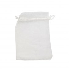 Gift Bag w/Drawstring 9x12cm Organza - White - 10pcs