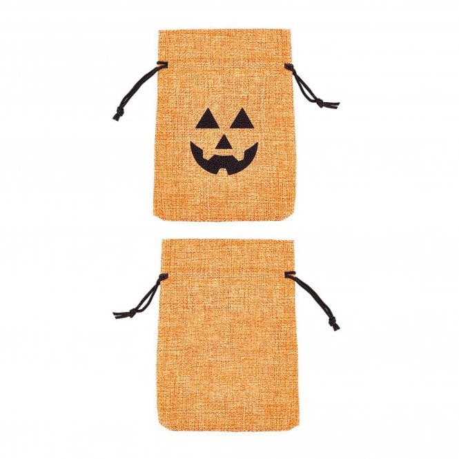 Gift Bag w/Drawstring Halloween 14x10cm - Orange - 1pc