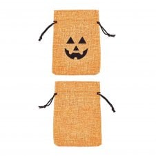 Gift Bag w/Drawstring Halloween 14x10cm - Orange - 1pc