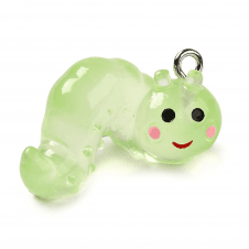 Glow in the Dark - Acrylic Glow Worm 13x25x14mm - Green - 1pc