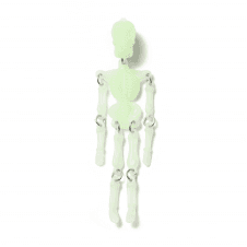 Glow in the Dark - Acrylic Skeleton Pendant 100x27mm - Green - 1pc