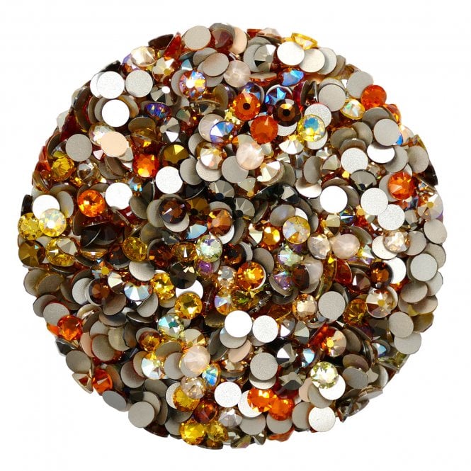 Golden Mix - SS30 (6.4mm)  Flatback Crystals Non-Hotfix 2088 - 25pcs