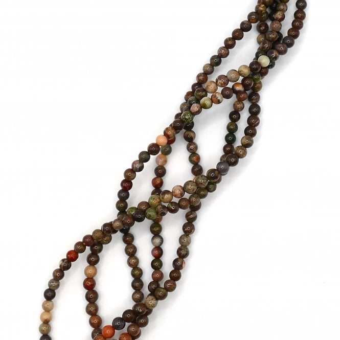 Green Remorest Agate Plain Round 4mm - 1 String (approx 98 beads)