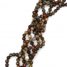 Green Remorest Agate Plain Round 6mm - 1 String (approx 62 beads)