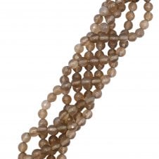 Grey Agate Faceted Round 4mm - 1 String (approx 95 beads)