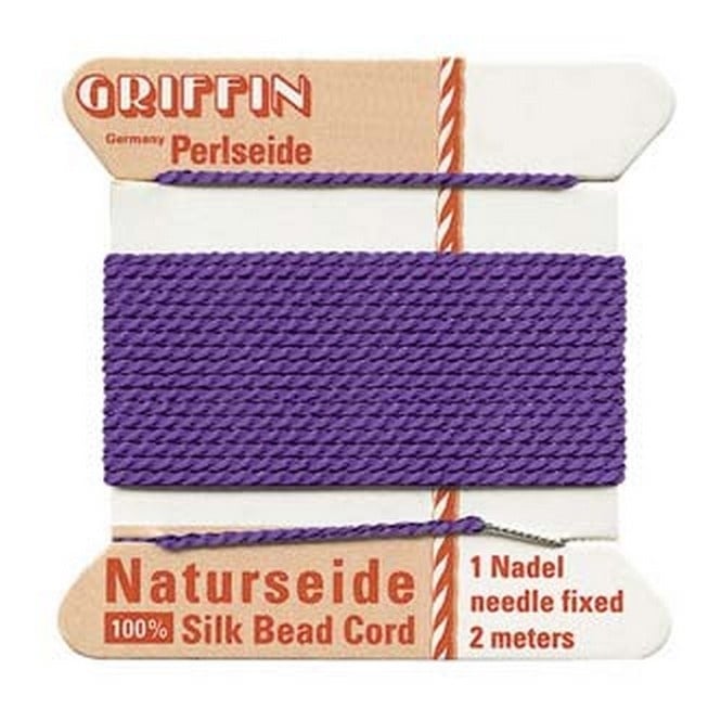  Silk Bead Cord - No 4 (0.6mm) - Amethyst - 2 metres