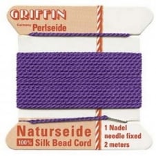 Griffin Silk Bead Cord - No 4 (0.6mm) - Amethyst - 2 metres