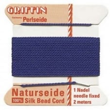 Griffin Silk Bead Cord - No 4 (0.6mm) - Dark Blue - 2 metres
