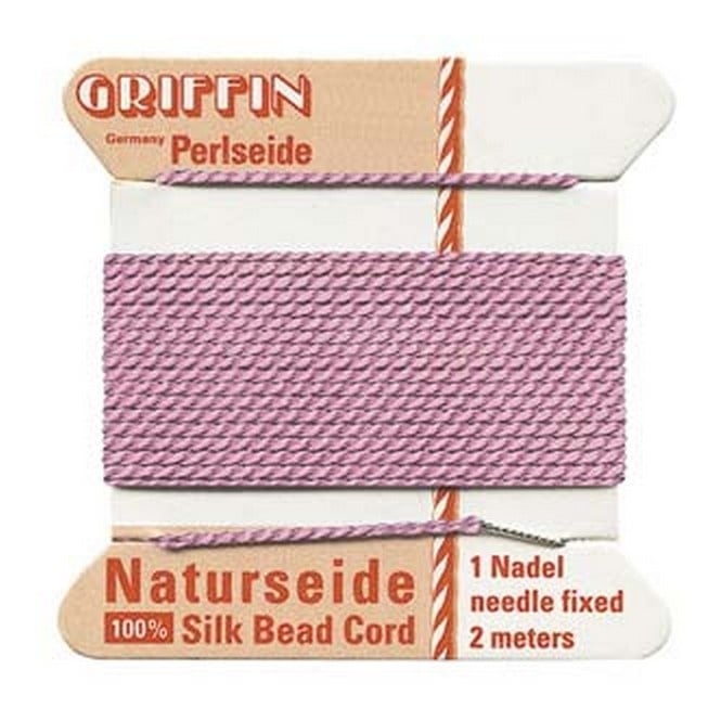  Silk Bead Cord - No 4 (0.6mm) - Dark Pink - 2 metres