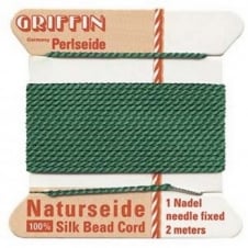 Griffin Silk Bead Cord - No 4 (0.6mm) - Green - 2 metres
