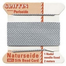 Griffin Silk Bead Cord - No 4 (0.6mm) - Grey - 2 metres