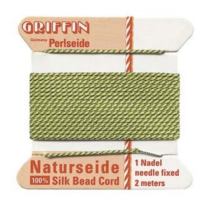  Silk Bead Cord - No 4 (0.6mm) - Jade - 2 metres