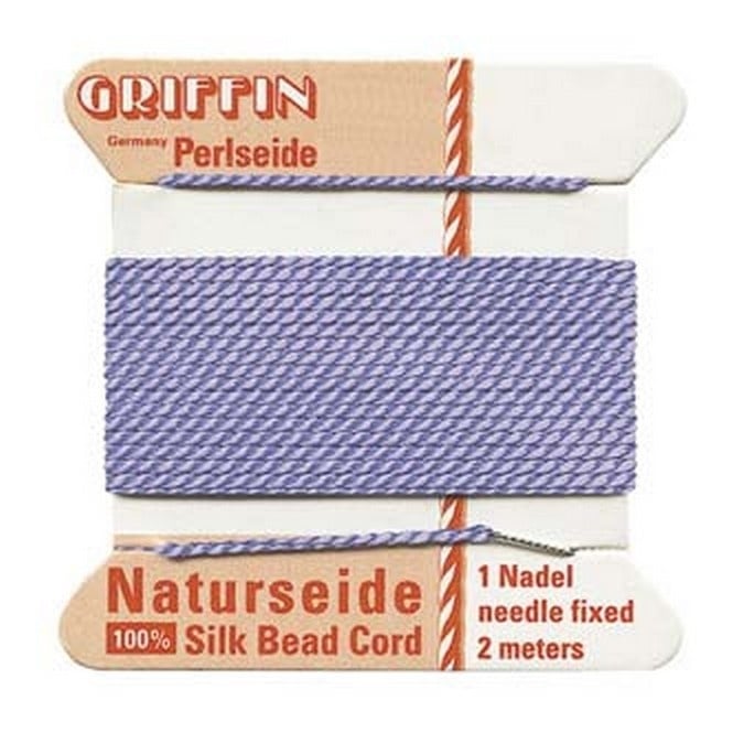  Silk Bead Cord - No 4 (0.6mm) - Lilac - 2 metres