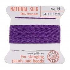 Griffin Silk Bead Cord - No 6 (0.7mm) - Amethyst - 2 metres