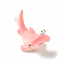 Hammer Head Shark Resin Pendant 23x19mm - Pink - 2pcs
