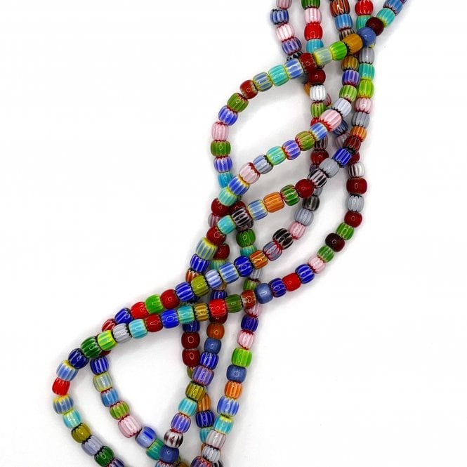 Handmade Glass Millefiori Chevron Beads 6x5mm - 36cm String (Approx. 68 Beads)