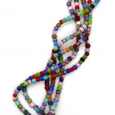 Handmade Glass Millefiori Chevron Beads 6x5mm - 36cm String (Approx. 68 Beads)