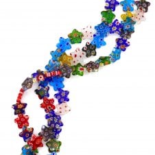 Handmade Glass Millefiori Star Beads 14mm - 36cm String (Approx. 24 Beads)
