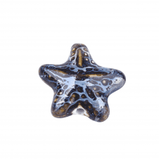 Handmade Glazed Porcelain Starfish Beads 35mm - Blue/Brown - 1pc