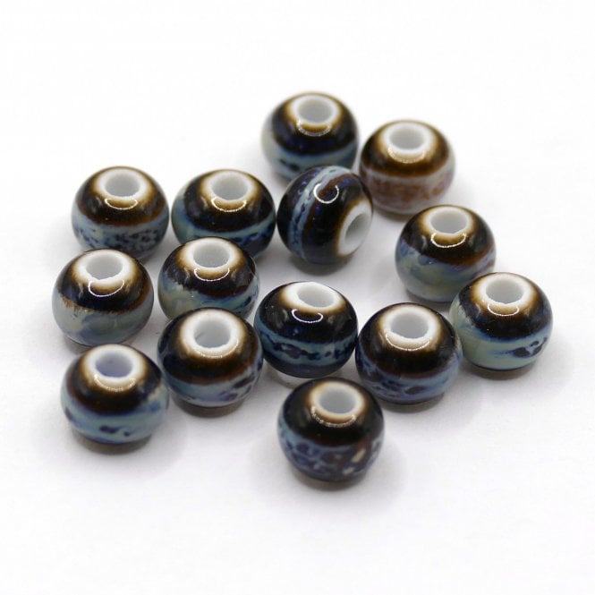Handmade Porcelain Round Beads 6mm - Coconut Brown - 10pcs