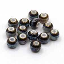 Handmade Porcelain Round Beads 6mm - Coconut Brown - 10pcs