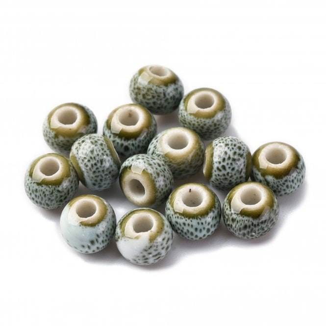 Handmade Porcelain Round Beads 6mm - Duck Egg - 10pcs