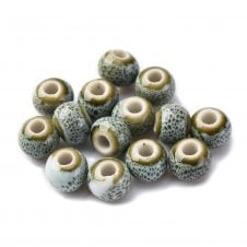 Handmade Porcelain Round Beads 6mm - Duck Egg - 10pcs