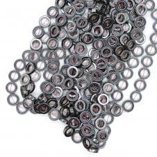 Hematite 14mm Round Loops Semi Precious Stones - 38cm String