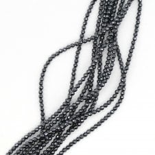 Hematite 4mm Faceted Beads Semi Precious Stones - 38cm String