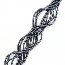 Hematite Black Tube Semi Precious Stones 4x13mm - 38cm String