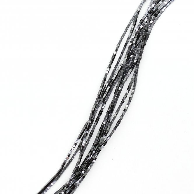 Hematite Cubes Semi Precious Stones 2mm - 38cm String