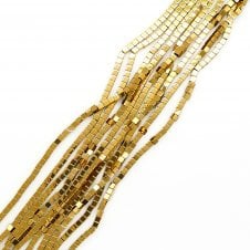 Hematite Cubes Semi Precious Stones 4mm - Golden - 38cm String
