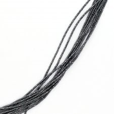 Hematite Faceted Rondelle Semi Precious Stones 2x3mm - Black - 38cm String