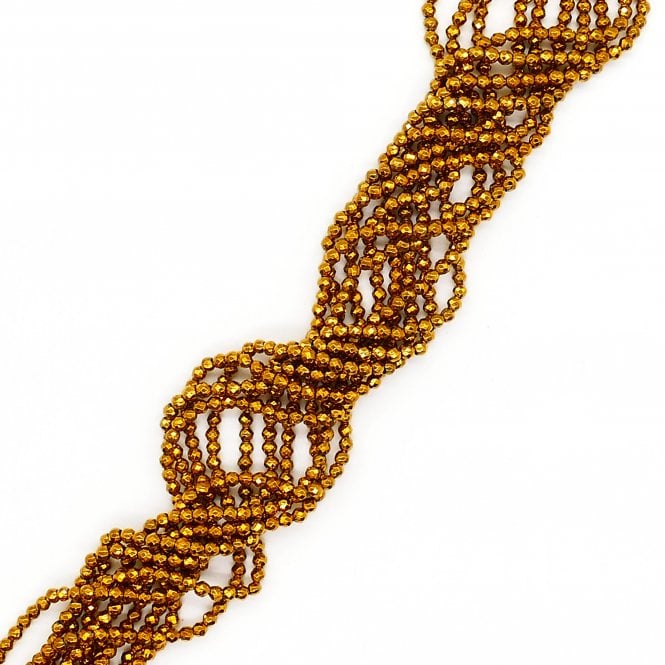 Hematite Faceted Round Semi Precious Stones 4mm - Golden - 38cm String