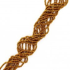Hematite Faceted Round Semi Precious Stones 4mm - Golden - 38cm String