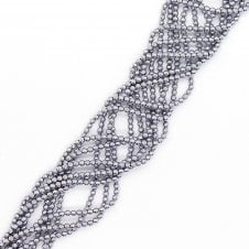 Hematite Faceted Round Semi Precious Stones 4mm - Silver - 38cm String