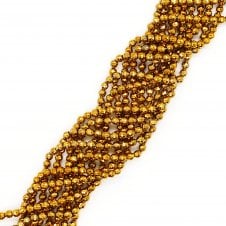 Hematite Faceted Round Semi Precious Stones 6mm - Golden - 38cm String