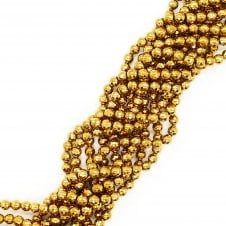 Hematite Faceted Round Semi Precious Stones 8mm - Golden - 38cm String