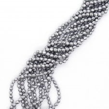 Hematite Faceted Round Semi Precious Stones 8mm - Silver - 38cm String