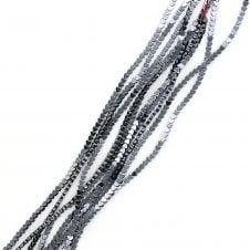 Hematite Flat Heart Semi Precious Stones 4mm - 38cm String