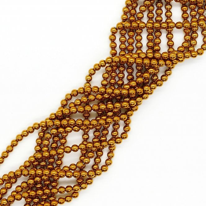Hematite Golden Round Semi Precious Stones 6mm - 38cm String