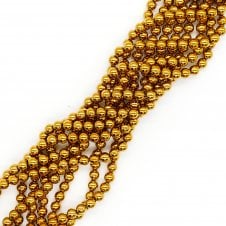Hematite Golden Round Semi Precious Stones 8mm - 38cm String