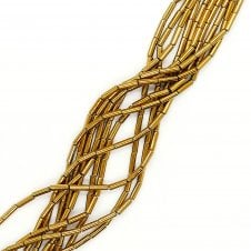 Hematite Golden Tube Semi Precious Stones 4x13mm - 38cm String