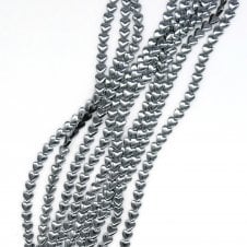 Hematite Puffed Heart Semi Precious Stones 8mm - 38cm String