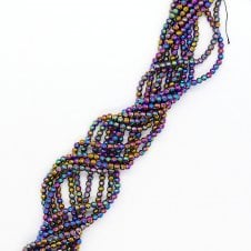 Hematite Rainbow Round Semi Precious Stones 4mm - 38cm String